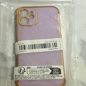 Apple iPhone 12 Mini Lavender and Gold Case